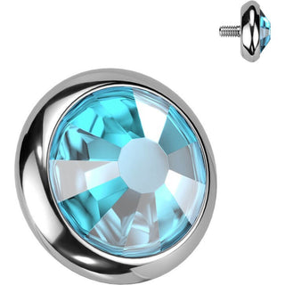 Titanium Top top round zirconia bezel setting Internally Threaded