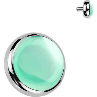 Titanium top natural stone bezel setting Internally Threaded