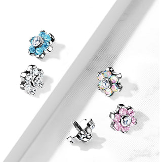 Titanium Top top flower zirconia Internally Threaded