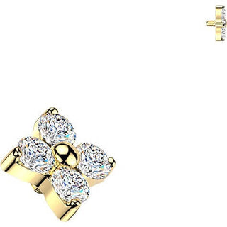 Titanium Top Top 4 Zirconia Flower Internally Threaded