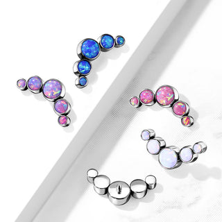 Titanium Top top 5 opals bezel setting Internally Threaded
