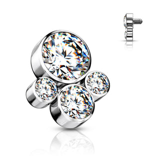 Titanium Top top 4 zirconias bezel setting Internally Threaded
