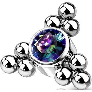 Titanium Top top zirconia bezel setting beaded balls Internally Threaded