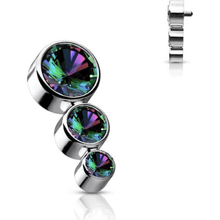 Titanium Top top 3 zirconias bezel setting Internally Threaded