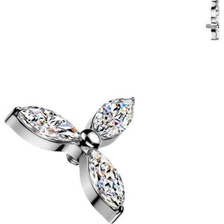 Titanium top flower zirconia marquise cut Internally Threaded