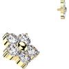 Titanium top 5 cubic zirconia flower Internally Threaded