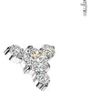 Titanium top round cubic zirconia with 3 small cubic zirconias Internally Threaded