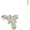 Titanium top round cubic zirconia with 3 small cubic zirconias Internally Threaded