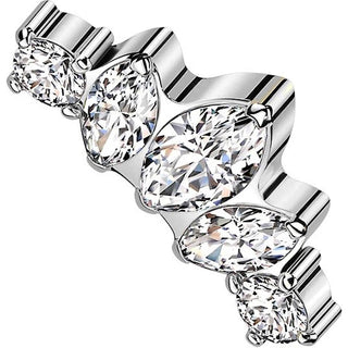 Titanium Top top zirconia marquise cut Internally Threaded