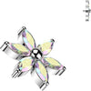 Titanium Top top 6 marquise cubic zirconia flower Internally Threaded