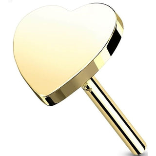 Solid Gold 14 Carat top heart flat Push-In