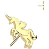 Solid Gold 14 Carat top unicorn Push-In