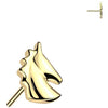 Solid Gold 14 Carat top unicorn Push-In