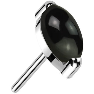 Titanium Top Marquise Cut Semi Precious Stone Push-In