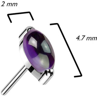 Titanium Top Marquise Cut Semi Precious Stone Push-In