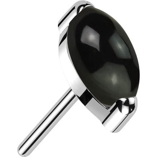 Titanium Top Marquise Cut Semi Precious Stone Push-In