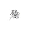 Titanium Top Top Flower Zirconia Silver Push-In