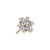 Titanium Top Top Flower Zirconia Silver Push-In
