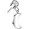 Titanium Top Moon dangle Zircona Push-In