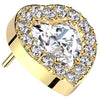 Titanium Top Heart Zirconia Push-In
