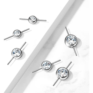 Titanium Top Connector Ball Zirconia Silver Push-In