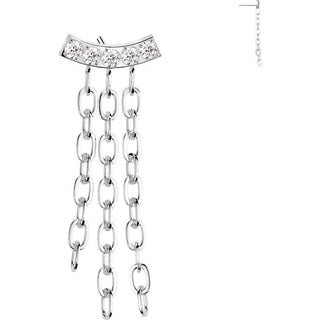 Titanium Top top triple chain dangle zirconias Push-In