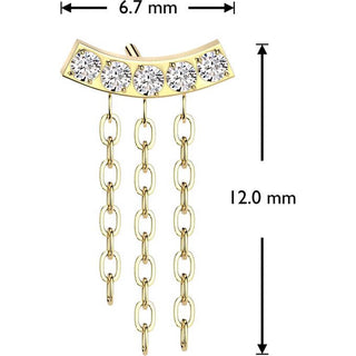 Titanium Top top triple chain dangle zirconias Push-In