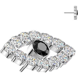 Titanium Top top cnc set cubic zirconia all seeing eye Push-In