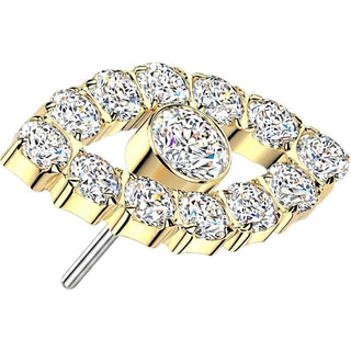 Titanium Top top cnc set cubic zirconia all seeing eye Push-In