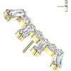 Titanium top baguette and round cubic zirconia crown Push-In