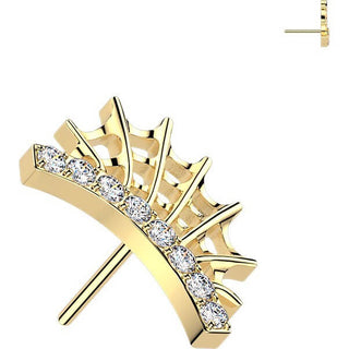 Titanium top lined cubic zirconia spider web Push-In
