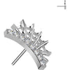 Titanium top lined cubic zirconia spider web Push-In