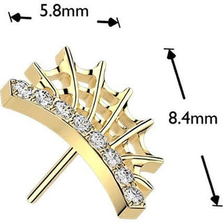 Titanium top lined cubic zirconia spider web Push-In