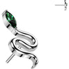 Titanium top snake with marquise cubic zirconia head Push-In