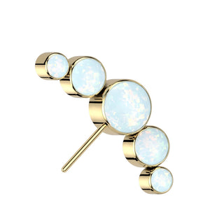 Top top 5 opals bezel setting Push-In