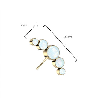 Top top 5 opals bezel setting Push-In