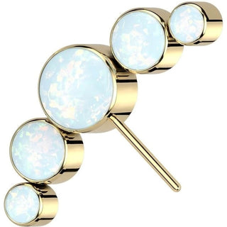 Top top 5 opals bezel setting Push-In