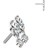 Titanium Top top double marquise and round cubic zirconia Push-In