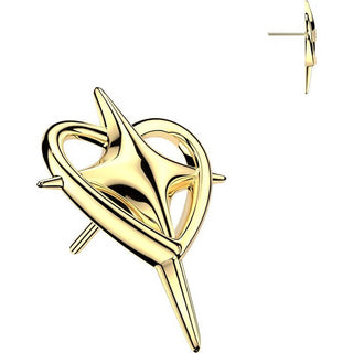 Titanium top heart and cross Push-In