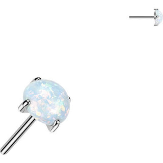 Titanium top flat back prong set opal Push-In