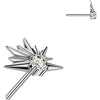 Titanium top half starburst with cubic zirconia center Push-In