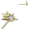 Titanium top half starburst with cubic zirconia center Push-In