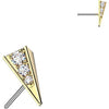 Titanium top 3d triangle prism cubic zirconia Push-In
