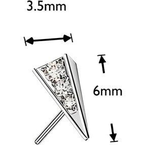Titanium top 3d triangle prism cubic zirconia Push-In