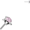 Titanium top star with bezel set cubic zirconia center Push-In