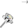 Titanium top flower with bezel set cubic zirconia center Push-In