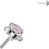 Titanium top flower with bezel set cubic zirconia center Push-In
