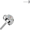 Titanium top heart with bezel set cubic zirconia center Push-In