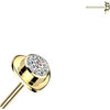 Titanium top heart with bezel set cubic zirconia center Push-In
