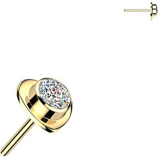 Titanium top heart with bezel set cubic zirconia center Push-In